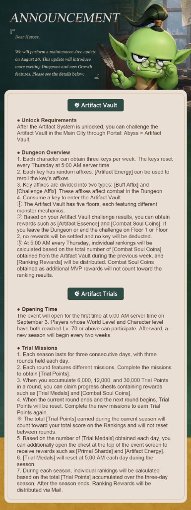 Artifact Vault & Artifact Trials